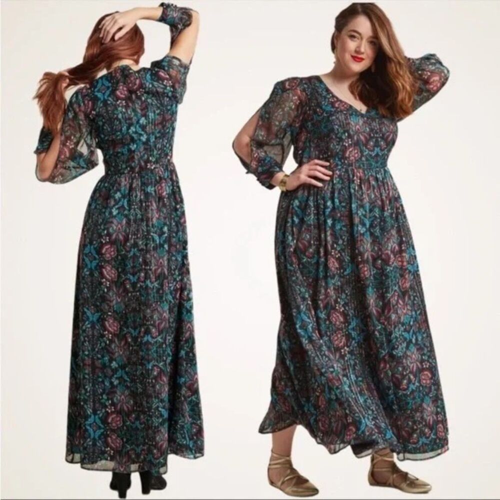 Nwot Modcloth Loop, Twirl & Arch Long Sheer Split… - image 3